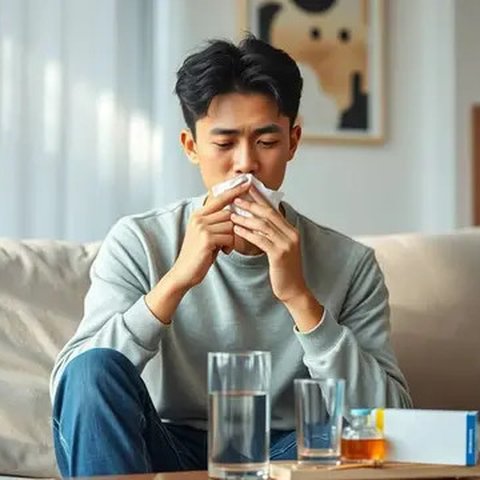 tips mengatasi batuk berdahak Ilustrasi dibuat AI