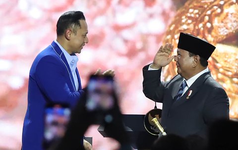 FOTO: Prabowo dan Gibran Hadiri Penutupan Kongres VI Partai Demokrat