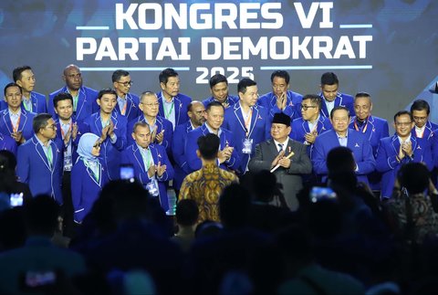 FOTO: Prabowo dan Gibran Hadiri Penutupan Kongres VI Partai Demokrat