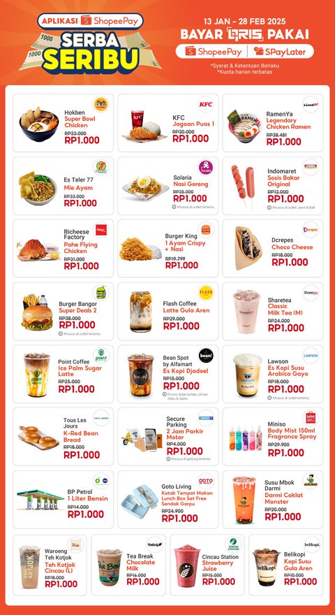 Katalog promo ShopeePay Serba Seribu.