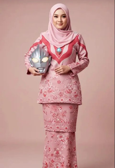 Potret Baju Lebaran Ultraman Unik. (Sumber: TikTok/@nabiu_rahman)