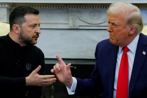 Presiden AS Donald Trump bertemu dengan Presiden Ukraina Volodymyr Zelenskiy di Gedung Putih di Washington, D.C, AS, (28/02/2025)