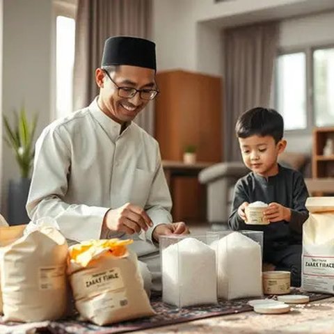 cara zakat fitrah untuk anak Ilustrasi dibuat AI