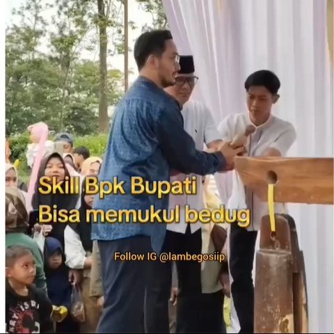 Skill Dewa Bupati Jeje Govinda Ipar Raffi Ahmad Pukul Bedug, Bikin Warga Teriak Histeris