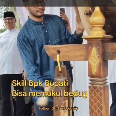 Skill Dewa Bupati Jeje Govinda Ipar Raffi Ahmad Pukul Bedug, Bikin Warga Teriak Histeris