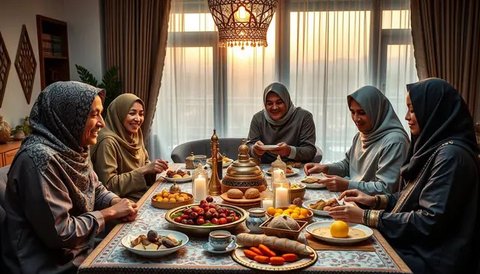 Iftar atau buka bersama di Windsor Castle (Istana Windsor), Inggris. (Royal Collection Enterprises Limited 2025, Royal Collection Trust)
