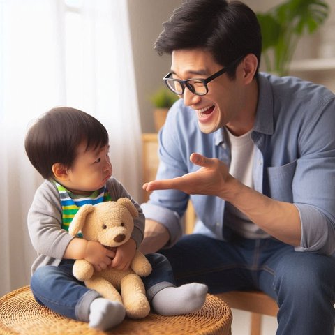 Ilustrasi Orangtua Becanda dengan Anak