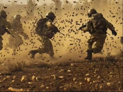 Ilustrasi tentara Israel disengat tawon.
