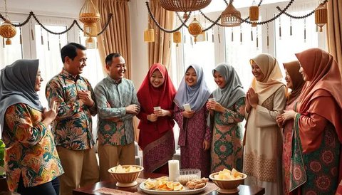 ucapan selamat lebaran perusahaan Ilustrasi dibuat AI