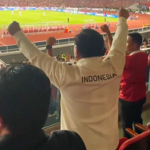 Potret Keseruan Prabowo Nonton Timnas Indonesia Kalahkan Bahrain