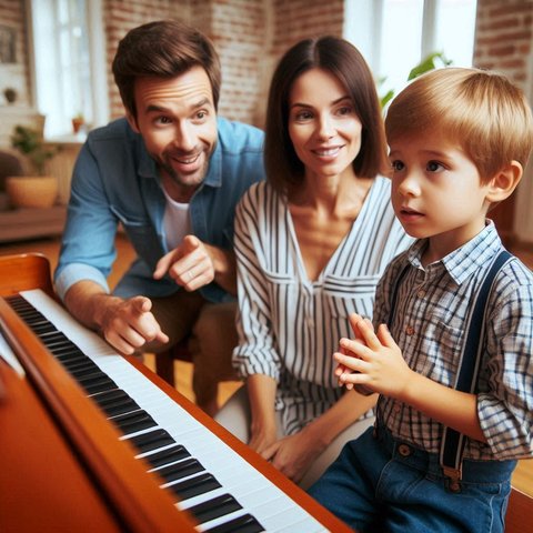 Ilustrasi Bermain Piano