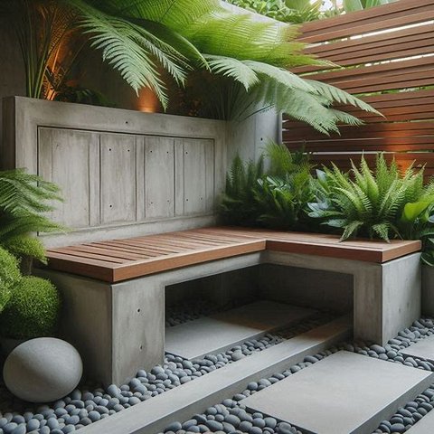 7 Model Bangku Taman Beton yang Unik dan Estetik, Cocok untuk Hunian Modern yang Fungsional