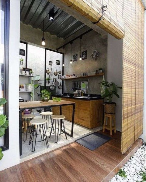 Desain Dapur Belakang Rumah yang Terbuka