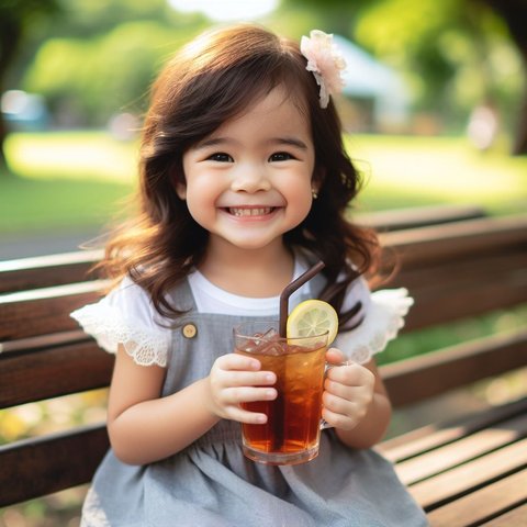 Ilustrasi Anak Minum Minuman Manis