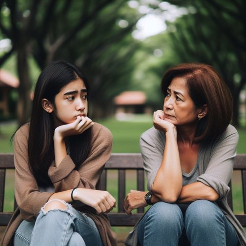 Ilustrasi Orangtua dan Anak Remaja