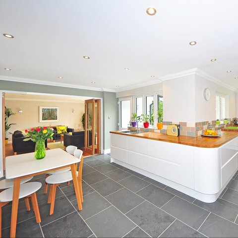 ilustrasi dekorasi dapur dan ruang makan