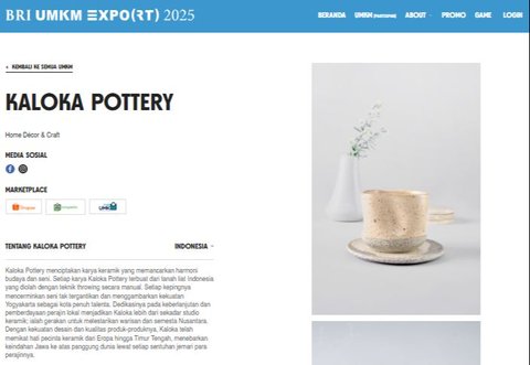 Kaloka Pottery berpartisipasi dalam BRI EXPO(RT) 2025