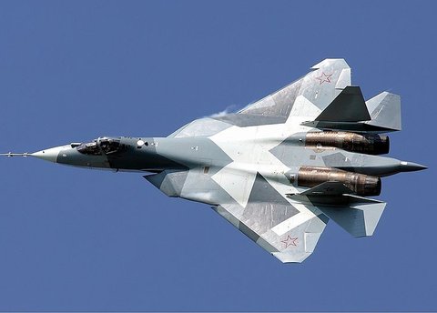 Jet tempur Rusia Sukhoi T-50 (Wikimedia Commons)