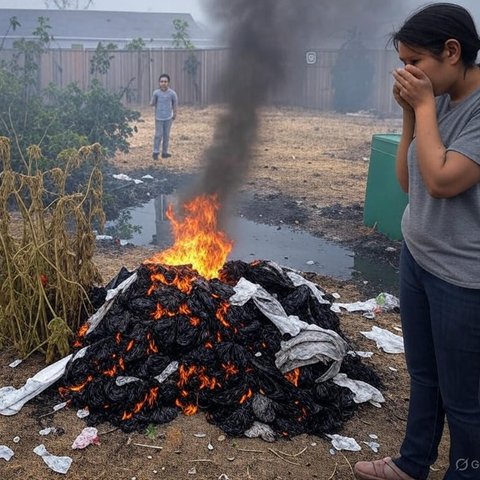 Ilustrasi Bakar Sampah Sembarangan