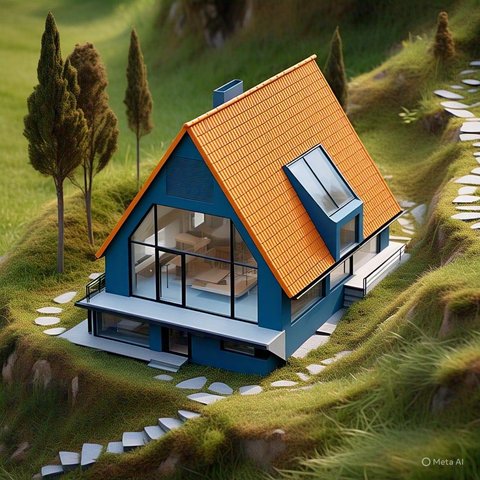 Ilustrasi Atap Rumah Segitiga