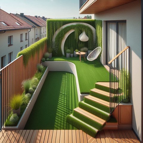 7 Ide Taman Rumput Sintetis Minimalis, Bikin Rumah Adem dan Nyaman untuk Lesehan