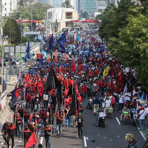 Rencananya, aksi ini akan dimulai dengan titik kumpul di gedung International Labour Organization (ILO) di Jalan MH Thamrin. (Liputan6.com/Johan Tallo)