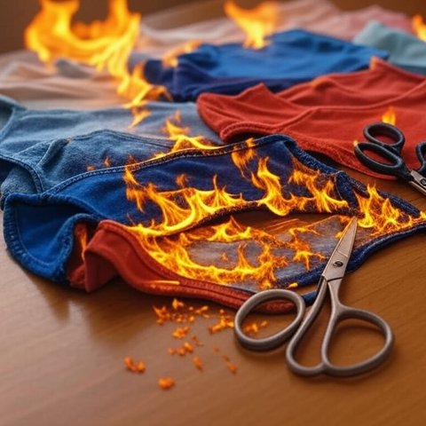 Ilustrasi celana dalam terbakar