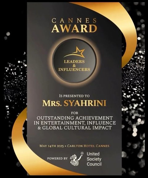 Syahrini Terbang ke Cannes Paris untuk Terima Penghargaan Bergengsi dari UNESCO
