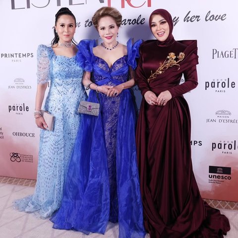 Tak Hanya Angelina Jolie, Syahrini Asik Foto Bareng dengan Istri Presiden Soekarno di Gala Dinner Cannes 2025