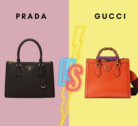ilustrasi brand prada vs gucci
