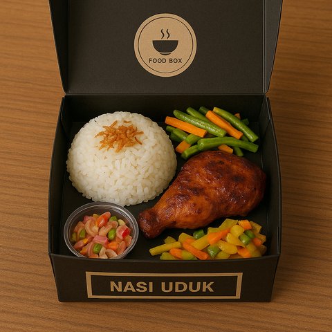 <p>nasi kotak ayam bakar/ AI Image</p>