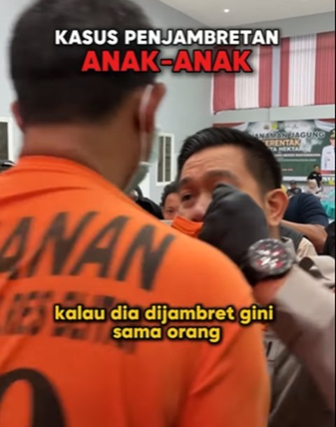 Gregetan Sampai Melotot Perwira Polisi Tarik Kerah Jambret 19 Kali Beraksi: Beraninya sama Anak Kecil