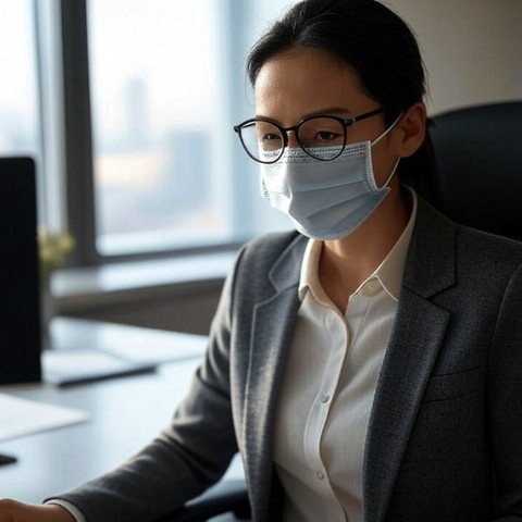 Cara pakai masker agar kacamata tak berembun