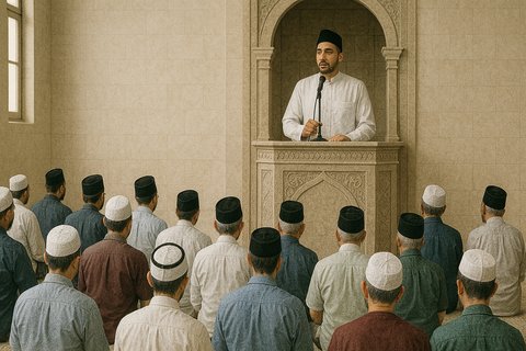 Ilustrasi Mendengarkan Khutbah saat Sholat Ied