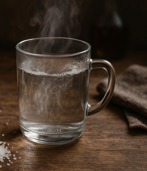 Ilustrasi Garam dan Air Panas