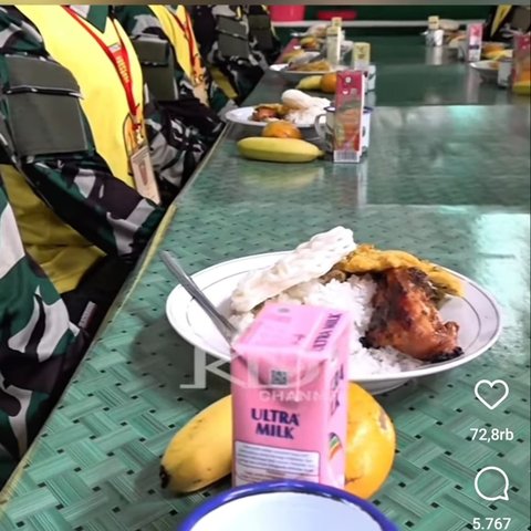 menu makan siswa di barak militer