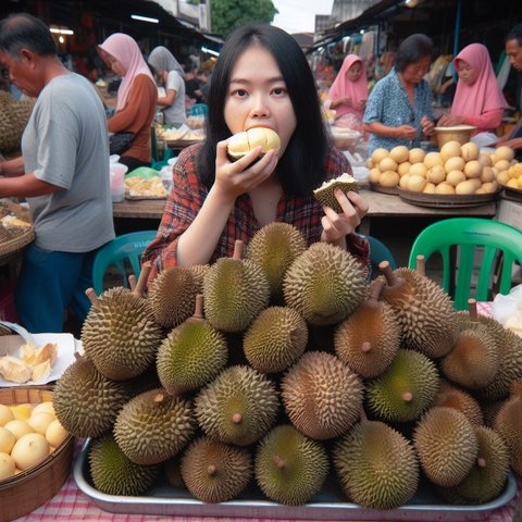 Ilustrasi Makan Durian