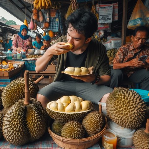 Ilustrasi Makan Durian
