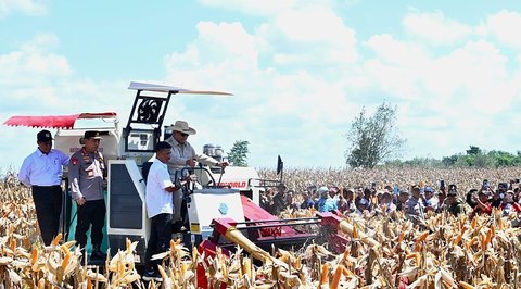 Jenderal Bintang 4 & Menteri Berdiri 'Kawal' Prabowo Naik Traktor di Sawah, Selesai Teddy Merapat