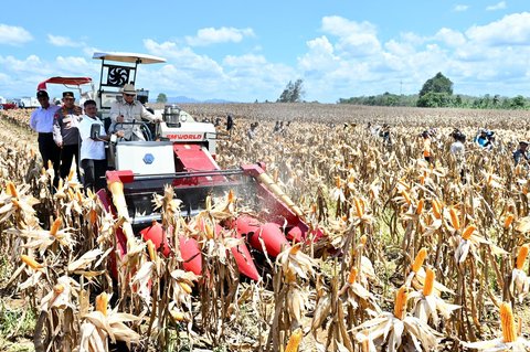 Jenderal Bintang 4 & Menteri Berdiri 'Kawal' Prabowo Naik Traktor di Sawah, Selesai Teddy Merapat