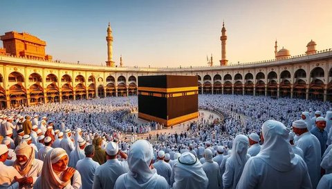 arti haji dalam bahasa arab Ilustrasi dibuat AI