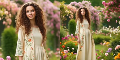 Ilustrasi Model Gamis dengan Outer Motif Bunga