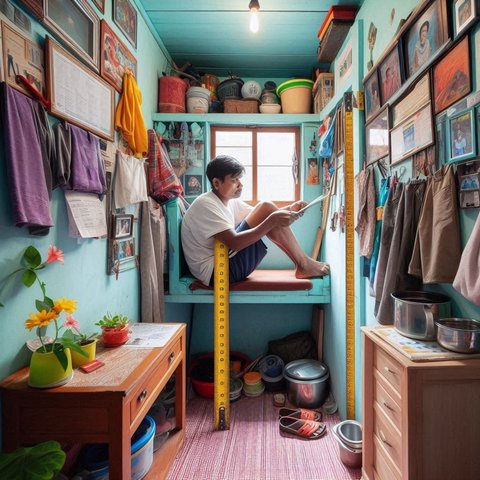 Ilustrasi Hidup di Rumah Sempit