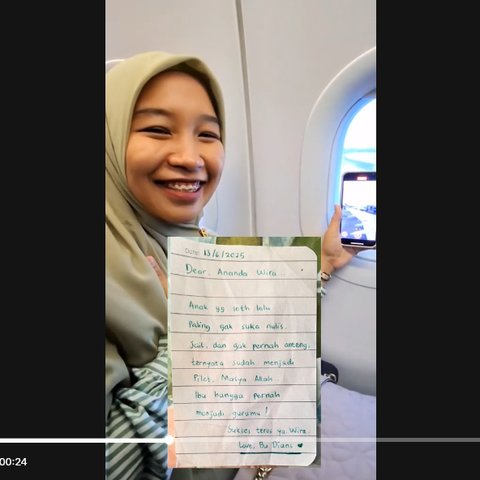 Ibu Guru ini Syok tapi Bahagia, Naik Pesawat Ternyata Sang Pilot Muridnya