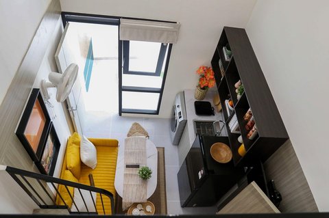 Contoh desain (mock up) rumah subsidi dengan luas 14 m persegi dan 23,4 meter persegi di Jakarta, Minggu (15/06/2025).