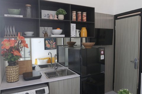 Contoh desain (mock up) rumah subsidi dengan luas 14 m persegi dan 23,4 meter persegi di Jakarta, Minggu (15/06/2025).