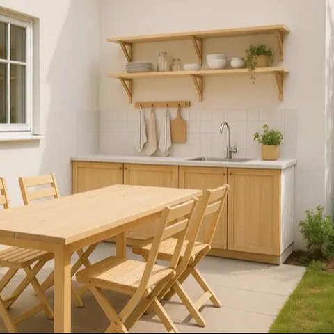 Model Rumah Sederhana dengan Dapur Outdoor (Foto: ChatGPT)