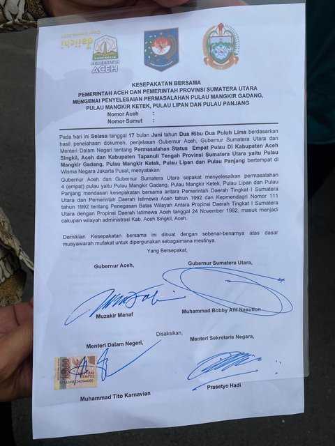 Isi Kesepakatan Muzakir Manaf dan Bobby Nasution soal Polemik 4 Pulau Aceh-Sumut