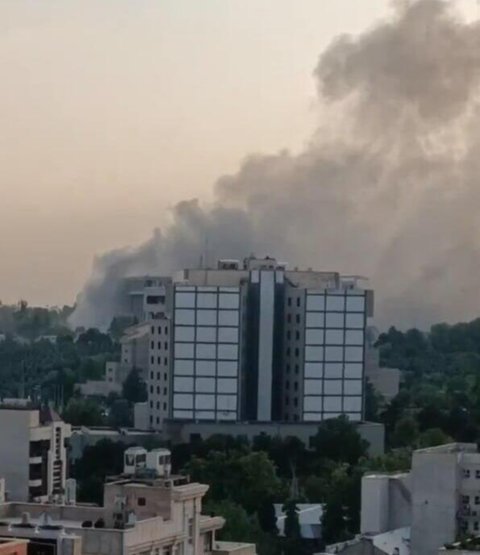 serangan israel ke stasiun tv iran