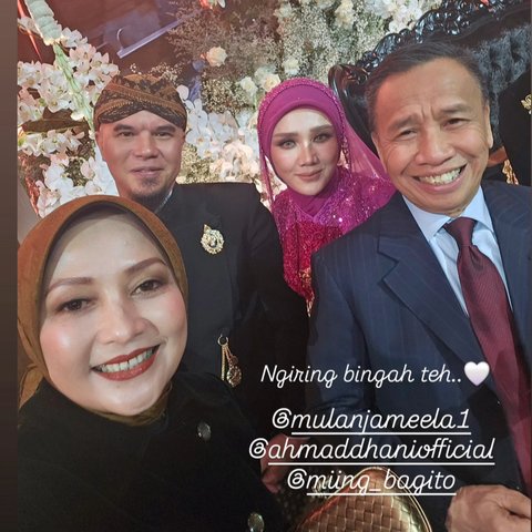 Tanpa Maia Estianty, Potret Mulan Jameela Bersanding dengan Ahmad Dhani di Ngunduh Mantu Al Ghazali